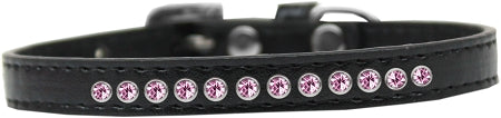 Dog, Puppy & Pet Fashion Collar, "Bright Pink Crystal Rimsets"