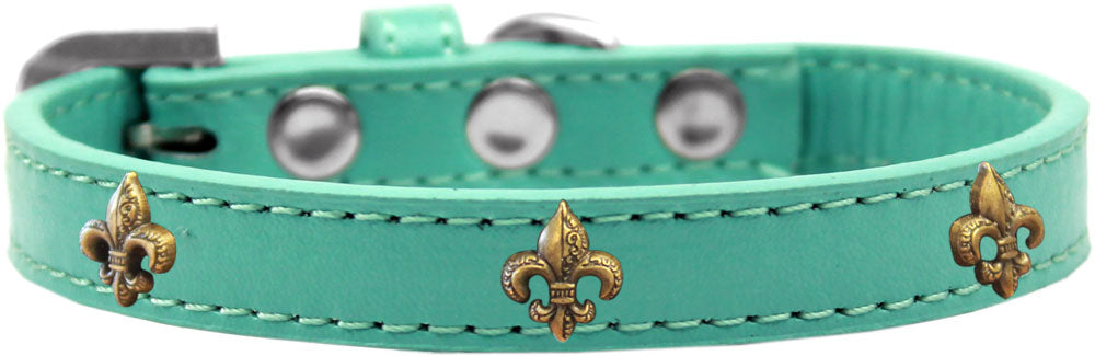 Dog, Puppy & Pet Widget Fashion Collar, "Bronze Fleur De Lis"
