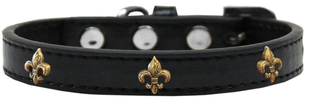 Dog, Puppy & Pet Widget Fashion Collar, "Bronze Fleur De Lis"