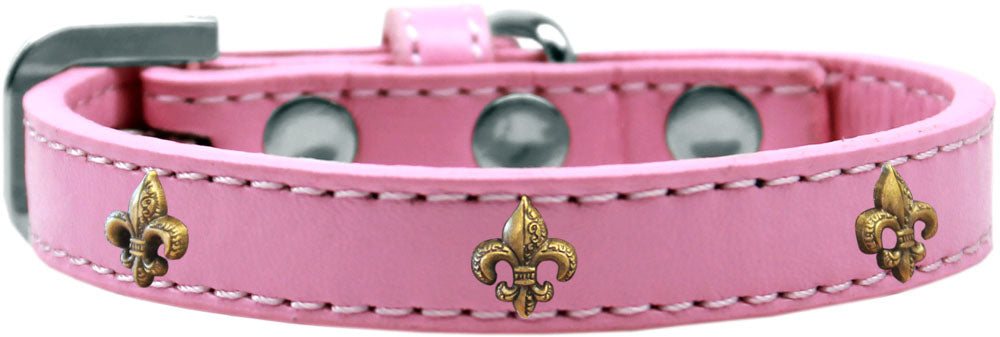 Dog, Puppy & Pet Widget Fashion Collar, "Bronze Fleur De Lis"