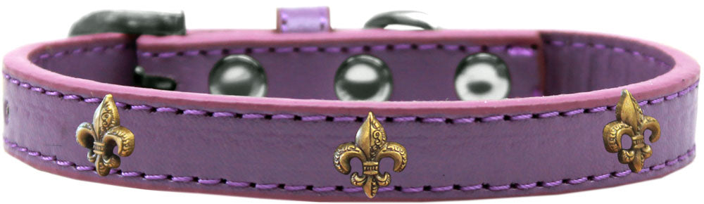 Dog, Puppy & Pet Widget Fashion Collar, "Bronze Fleur De Lis"