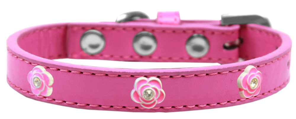 Dog, Puppy & Pet Widget Fashion Collar, "Bright Pink Roses"