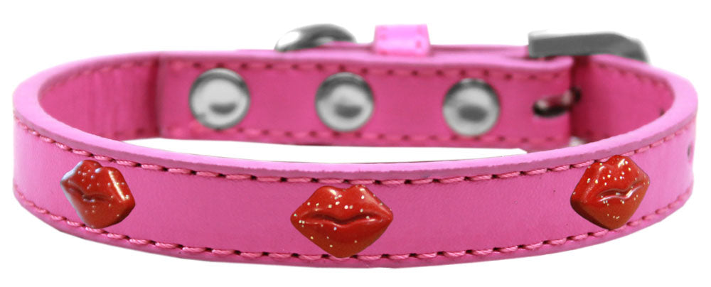 Dog, Puppy & Pet Widget Fashion Collar, "Red Glitter Lips"