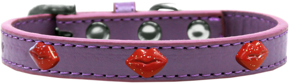 Dog, Puppy & Pet Widget Fashion Collar, "Red Glitter Lips"