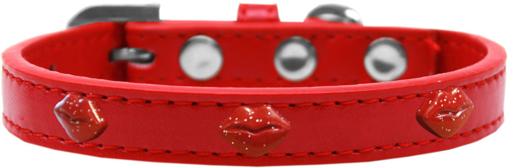 Dog, Puppy & Pet Widget Fashion Collar, "Red Glitter Lips"