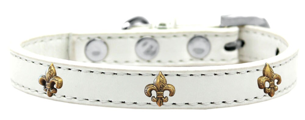 Dog, Puppy & Pet Widget Fashion Collar, "Bronze Fleur De Lis"