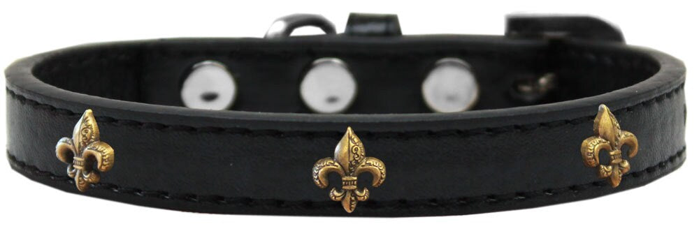 Dog, Puppy & Pet Widget Fashion Collar, "Bronze Fleur De Lis"