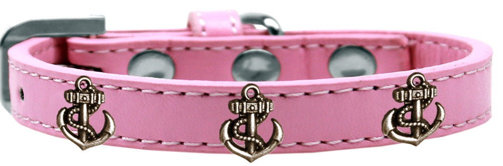 Dog, Puppy & Pet Widget Fashion Collar, "Bronze Anchor"