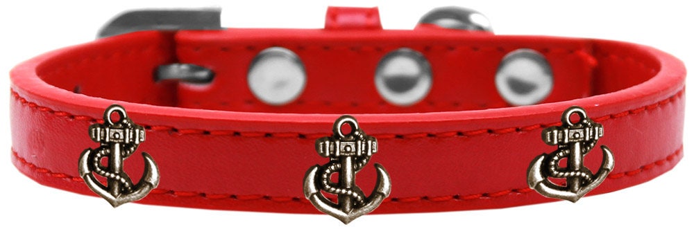 Dog, Puppy & Pet Widget Fashion Collar, "Bronze Anchor"