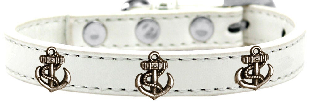 Dog, Puppy & Pet Widget Fashion Collar, "Bronze Anchor"