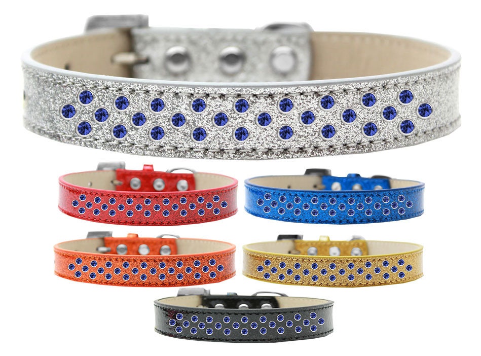 Dog, Puppy & Pet Ice Cream Collar, "Blue Crystal Rimsets Sprinkles"