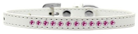Dog, Puppy & Pet Fashion Collar, "Bright Pink Crystal Rimsets"