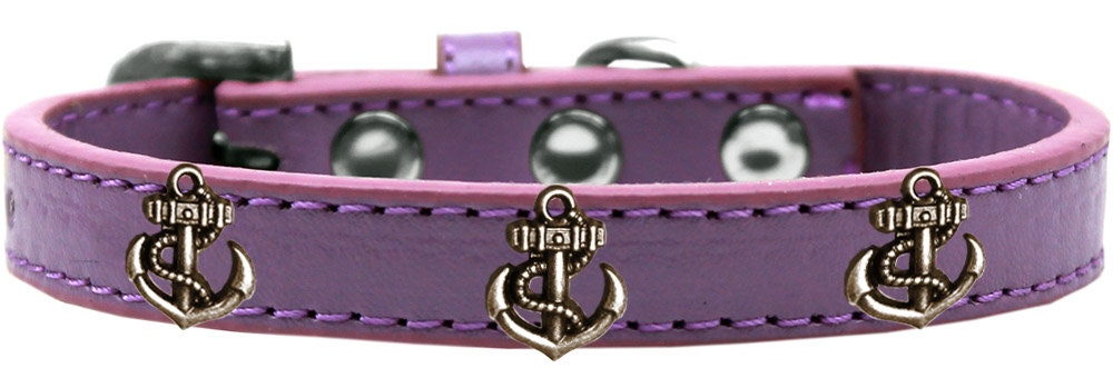 Dog, Puppy & Pet Widget Fashion Collar, "Bronze Anchor"
