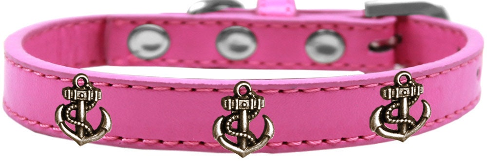 Dog, Puppy & Pet Widget Fashion Collar, "Bronze Anchor"