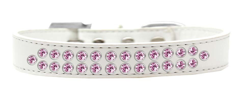 Dog, Puppy & Pet Fashion Collar, "Two Row Light Pink Crystal Rimsets"
