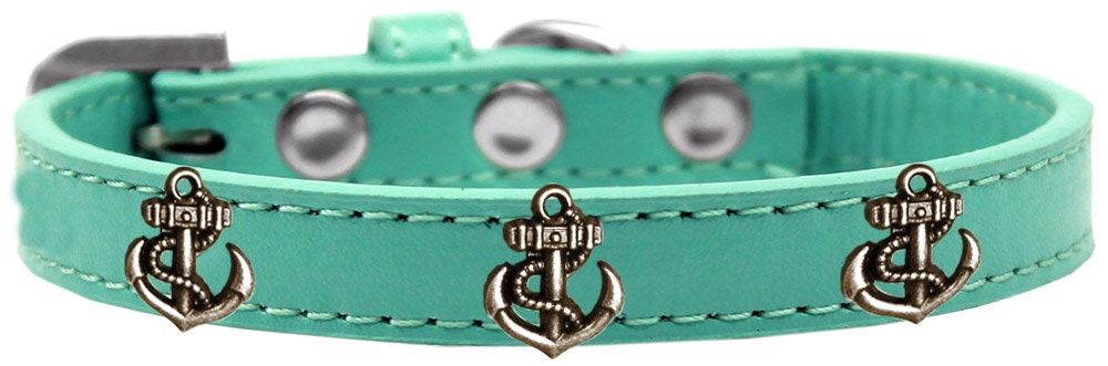 Dog, Puppy & Pet Widget Fashion Collar, "Bronze Anchor"