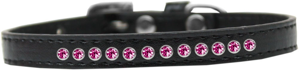 Dog, Puppy & Pet Fashion Collar, "Bright Pink Crystal Rimsets"