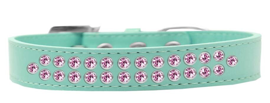 Dog, Puppy & Pet Fashion Collar, "Two Row Light Pink Crystal Rimsets"