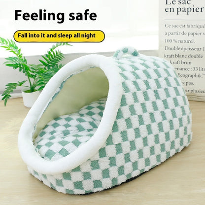 Four Seasons Universal Semi-enclosed Dog House Pet Bed Thick Warm